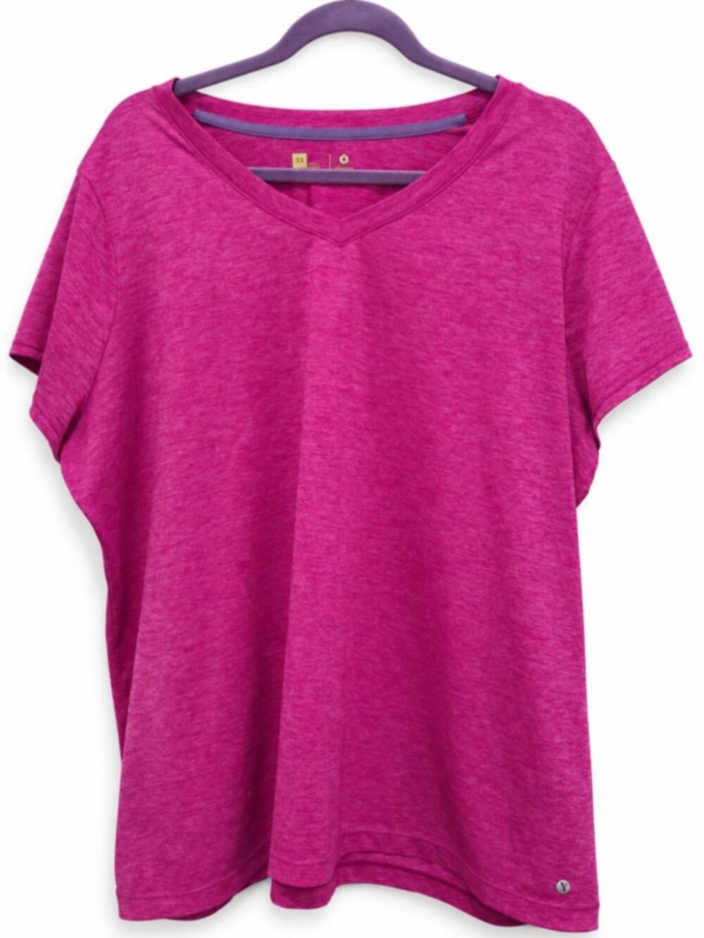 ersion Pink Heathered V-Neck Short Sleeve Tee – Plus Size 2X